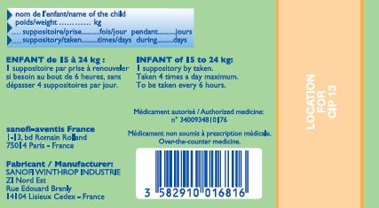 Doliprane Suppositories 300mg